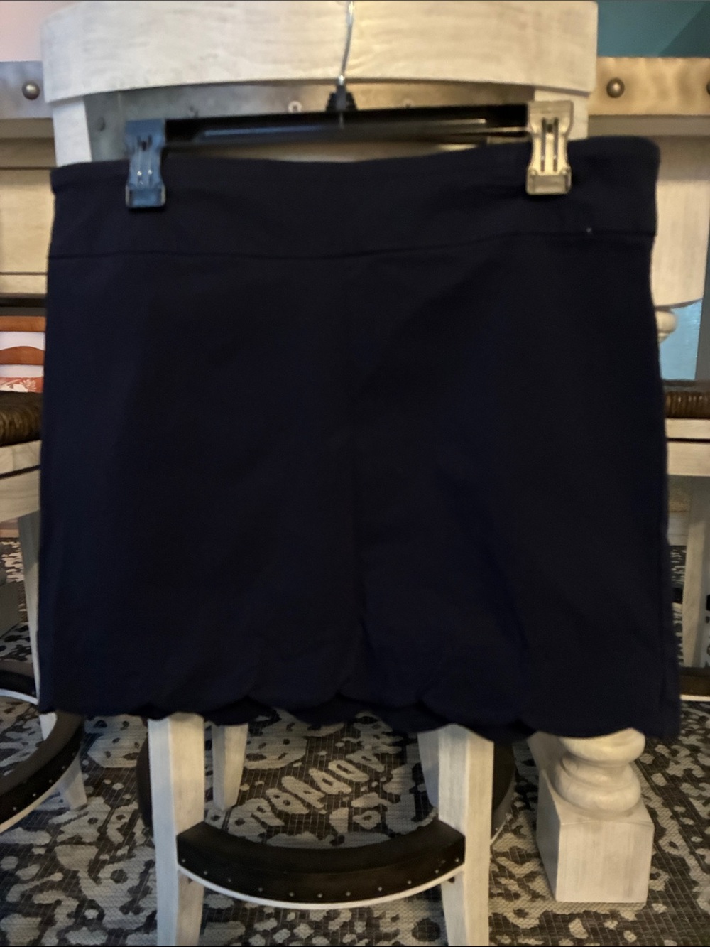 Zac & Rachel Navy Scalloped Hem Skort